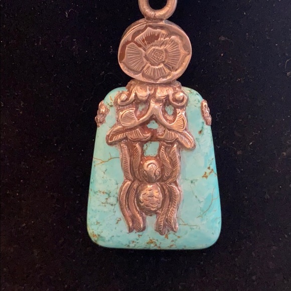 Turquoise and sterling silver necklace - Picture 6 of 11
